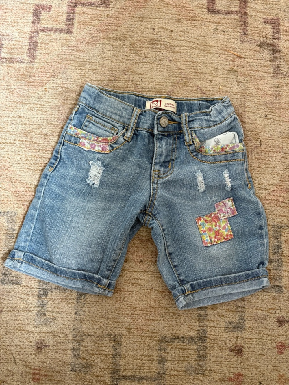Lei patchwork denim shorts 6x